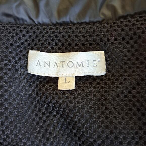 ANATOMIE Black Jocey Long Collar Puffy Vest Size Large Modern Minimalist - Picture 7 of 10